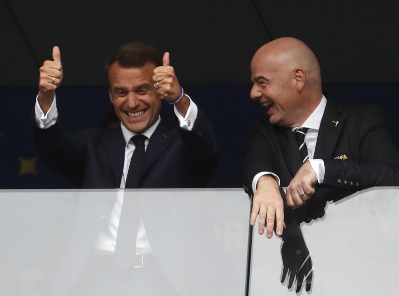Ο Γάλλος πρόεδρος στον τελικό του Μουντιάλ 2018