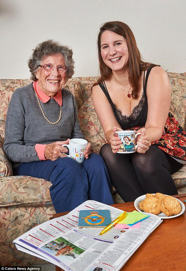Best of friends: Alexandra Knox, 27, from Newcastle, moved in with 95-year-old RAF veteran Florence Smith in south-west London when she started a Masters degree