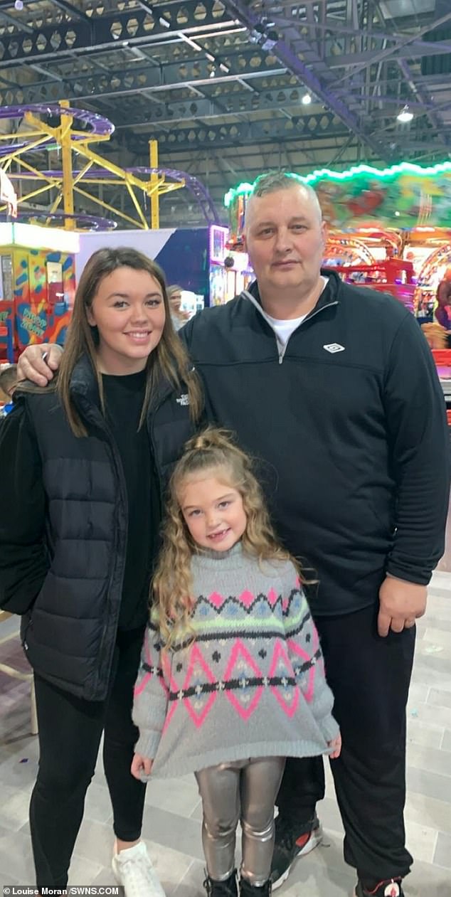 Pearly Rose McGowan,6, with her grandfather Martin,57, and cousin Michaela,15, who helped her with distribute "goodie bags" to the homeless in Glasgow on Christmas Day