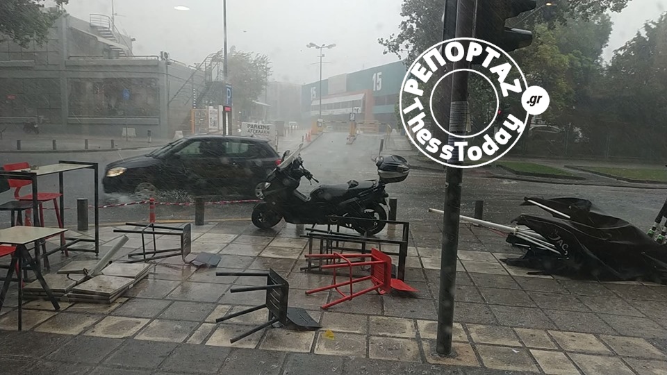 Χάος από τη βροχή στη Θεσσαλονίκη