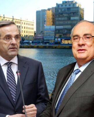 ΦΩΤΟΡΕΠΟΡΤΑΖ από τη ξαφνική συνάντηση Σαμαρά-Μιχαλολιάκου στον Πειραιά
