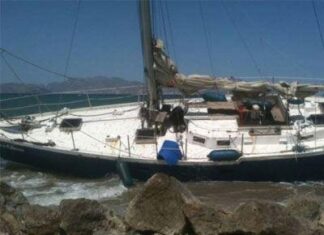 Προσάραξη ιστιοφόρου σκάφους στην Αίγινα λόγω κακοκαιρίας