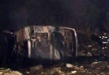 Νεκρός ο οδηγός λεωφορείου που έπεσε φλεγόμενο σε χαράδρα στο Χορτιάτη(βίντεο)