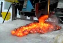 ΑΠΙΣΤΕΥΤΟ! Δείτε τι συμβαίνει όταν η λάβα πέφτει στον πάγο (βίντεο)