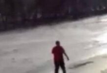 ΣΟΚ: Μεθυσμένος μπαίνει σε παγωμένη λίμνη και εξαφανίζεται σε δευτερόλεπτα (ΒΙΝΤΕΟ)