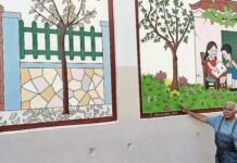 Παππούς ζωγράφισε το παλιό αλφαβητάρι σε σχολείο της Πάτρας