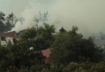 Καίγονται σπίτια στον Βαρνάβα – Πέρασε μέσα από το στρατόπεδο η πυρκαγιά