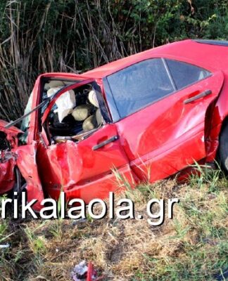 40χρονος επιχειρηματίας νεκρός και τέσσερις τραυματίες σε τροχαίο στα Τρίκαλα.