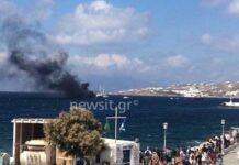 Μύκονος: Στις φλόγες τουριστικό σκάφος – Κάποιοι από τους επιβαίνοντες έπεσαν στην θάλασσα