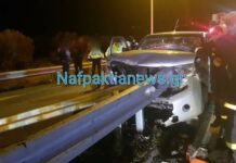 Συγκλονιστικές εικόνες από τροχαίο στη Ναύπακτο. Από θαύμα ζει ο οδηγός