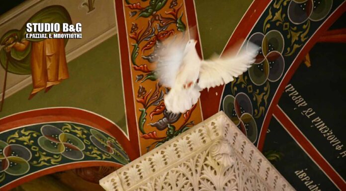 Φώτα 2018: Με περιστέρια μέσα στον Ναό η τελετή των Θεοφανίων στο Ναύπλιο
