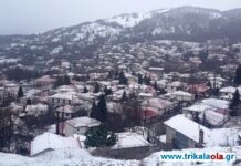 Χιόνια στα ορεινά χωριά της Καλαμπάκας και στην Εγνατία