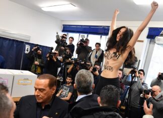 Εκλογές – Ιταλία: Femen την… "έπεσε" στον Μπερλουσκόνι