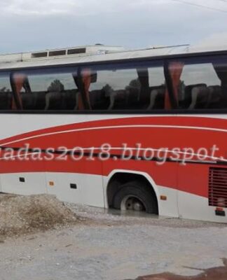 Θεσσαλονίκη: Δρόμος «κατάπιε» λεωφορείο των ΚΤΕΛ και τρόμαξε τους επιβάτες