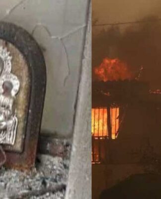 Σπίτι στην Ραφήνα έγινε στάχτη αλλά η εικόνα της Παναγίας έμεινε ανέγγιχτη