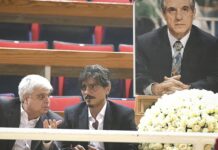 Ο θλιμμένος Δημήτρης Γιαννακόπουλος υπό το… βλέμμα του Παύλου
