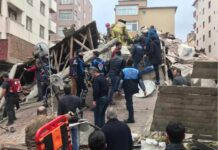 Κατέρρευσε εξαώροφο κτίριο στην Κωνσταντινούπολη.