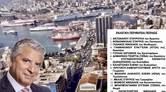 Υποψήφιοι Πατούλη στον Πειραιά – Δείτε ποιος είναι στο Νούμερο 7 του “Ολυμπιακού”