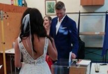 Εκλογές 2019: Η συγκινητική ιστορία πίσω από τον γαμπρό και τη νύφη σε εκλογικό τμήμα της Κρήτης
