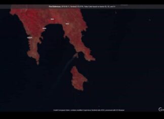 Έτσι κατέγραψαν οι δορυφόροι τη μεγάλη φωτιά στην Ελαφόνησο