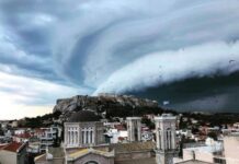 Shelf cloud: Συγκλονιστικές εικόνες από το… παράξενο σύννεφο που "σκέπασε" την Αττική.