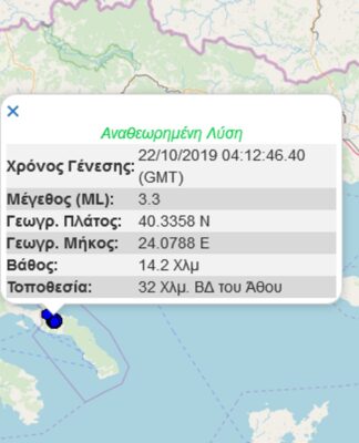 Σεισμός στο Άγιο Όρος – Έγινε αισθητός και τρόμαξε μοναχούς και επισκέπτες.