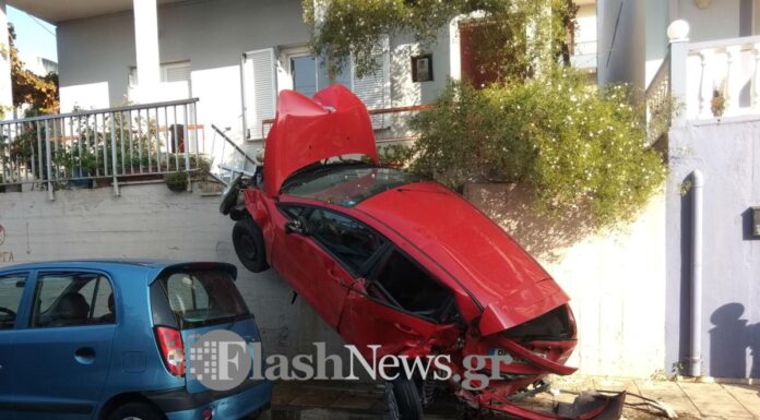 Σχεδόν… πέταξε – Απίστευτο τροχαίο στα Χανιά (ΦΩΤΟ)