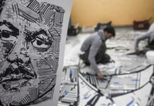 Τρίκαλα: Εντυπωσιακή προσωπογραφία του Βασίλη Τσιτσάνη με ψηφίδες (ΦΩΤΟ)
