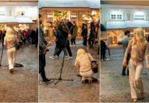 Ελένη Μενεγάκη: Έδωσε λεφτά σε κιθαρίστα που έπαιζε στο δρόμο! (ΦΩΤΟ)