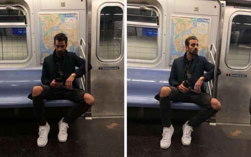 Νεαρή κοπέλα προσπάθησε να βγάλει κρυφά φωτογραφίες έναν όμορφο άντρα στο μετρό και την πάτησε - Εικόνα 2