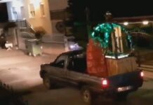 Ιερέας έκανε περιφορά Επιταφίου με αγροτικό αυτοκίνητο (ΒΙΝΤΕΟ)