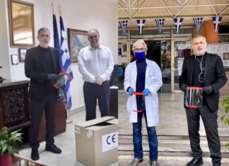 ΚΟΡΩΝΟΪΟΣ – ΠΕΙΡΑΙΑΣ: Ο Γιάννης Μώραλης παρέδωσε ασπίδες προσώπου σε Τζάνειο & Μεταξά