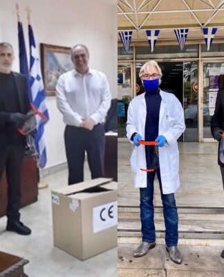 ΚΟΡΩΝΟΪΟΣ – ΠΕΙΡΑΙΑΣ: Ο Γιάννης Μώραλης παρέδωσε ασπίδες προσώπου σε Τζάνειο & Μεταξά