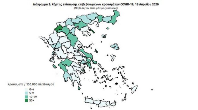 ΚΟΡΩΝΟΪΟΣ: Ο χάρτης της πανδημίας στην Ελλάδα – Σε αυτές τις περιοχές δεν υπάρχουν κρούσματα!