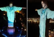 ΡΙΟ ΝΤΕ ΤΖΑΝΈΙΡΟ: Ο Χριστός ντύθηκε με ιατρική ρούχα τιμώντας τους ήρωες γιατρούς που πολεμούν τον κορονοϊό