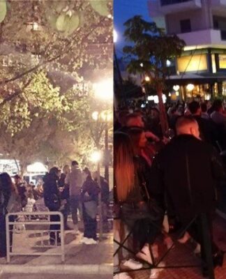 Νέα κορωνοπάρτι στις πλατείες της Αθήνας – Νέοι με ποτό στο χέρι και χωρίς μέτρα ασφαλείας
