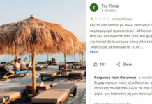 Έλληνας ιδιοκτήτης beach bar βρίζει όποιον αφήνει κακή κριτική – «Ουστ ρε, φώναζες σαν κότα»