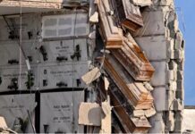 Βίντεο: Καταρρέει η «Ανάσταση» και τα φέρετρα κρέμονται… στο κενό!