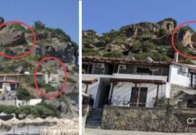 ΚΡΗΤΗ: Το πριν και το μετά της αποκόλλησης του βράχου δεκάδων τόνων που καταπλάκωσε τα ενοικιαζόμενα