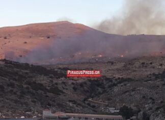 Νέα φωτιά τώρα στην παράνομη χωματερή της Ύδρας (φωτο)