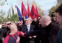 Αλβανία: Γρονθοκόπησαν τον Σαλί Μπερίσα σε αντικυβερνητική διαδήλωση (ΒΙΝΤΕΟ)
