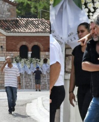 Σε λευκό φέρετρο ο 11χρονος Χρήστος: Υποβασταζόμενοι ο ηθοποιός και η πρώην σύζυγος του έφτασαν στην εκκλησία