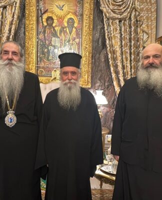 Πειραιώτης ο νέος Αρχιεπίσκοπος Σινά Συμεών – Επίσκεψη στον Μητροπολίτη Πειραιά Σεραφείμ (βίντεο)